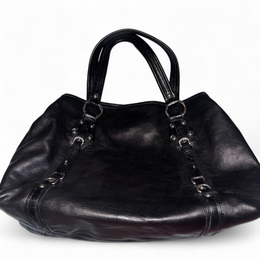 DKNY Large Black Leather Tote Bag